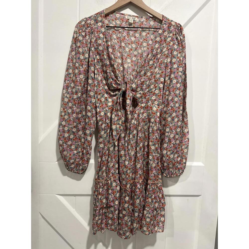Billabong x The Salty Blonde Floral Tie-Front Dress Size Large